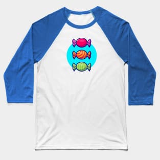 Candy Wrapper Cartoon Illustration Baseball T-Shirt